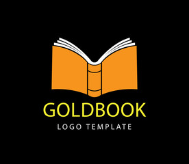 standing and opened book of knowledge vector logo design illustration template