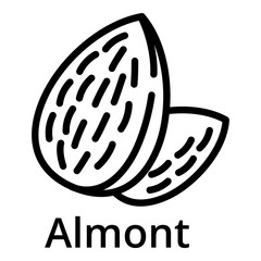 Almond icon. Outline almond vector icon for web design isolated on white background