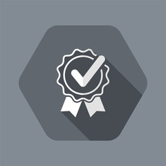 Checkmark certificate - Vector flat minimal icon