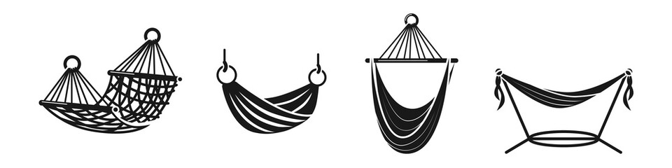 Hammock icons set. Simple set of hammock vector icons for web design on white background