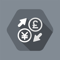 Yen/Sterling - Foreign currency exchange icon