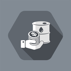 Oil prices - Vector flat icon
