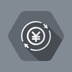 Obraz premium Money trade flat icon - Yen