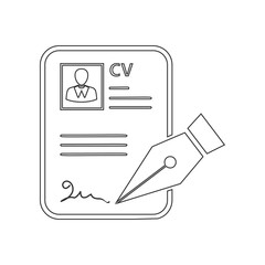 CV approvevent icon. Element of HR for mobile concept and web apps icon. Outline, thin line icon for website design and development, app development