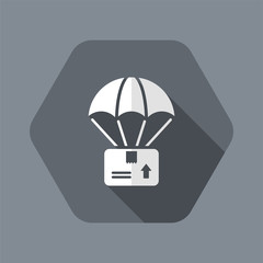 Parachuted delivery - Minimal vector icon
