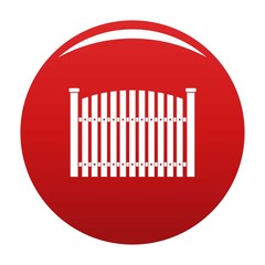 Wooden fence icon. Simple illustration of wooden fence vector icon for any design red