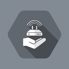 Fototapeta premium Internet wi-fi area service - Minimal vector icon