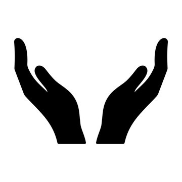 Hands icon. Cupped hands vector