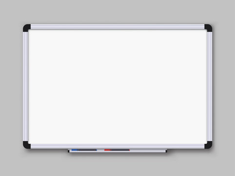 Whiteboard For Markers On Transparent Background. Office Board. Vector