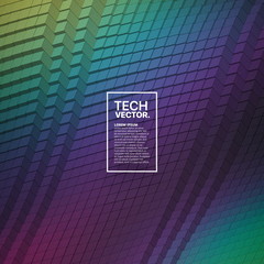 3D Technological Blocks Waveform Structure Retrowave Abstract Vector Background. Isometric Technology Science Illustration