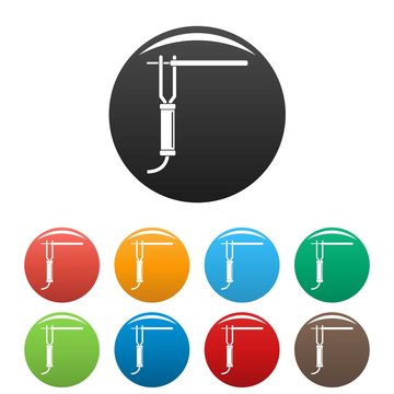 Welding electrode icons set 9 color vector isolated on white for any design