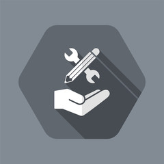 Wrench and pen - Design project icon