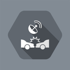 Satellite protection for car crashes - Vector web icon