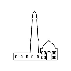 Fototapeta premium Qutb Minar icon. Element of India for mobile concept and web apps icon. Outline, thin line icon for website design and development, app development