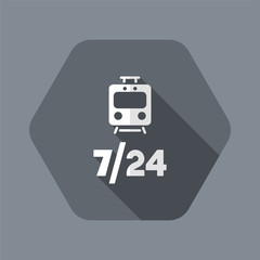 Train services 7/24 - Vector web icon