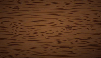 Dark brown wooden cutting, chopping board, table or floor surface. Wood texture. Vector illustration