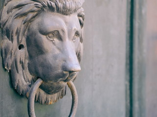 Fototapeta na wymiar Lion Head Knocker