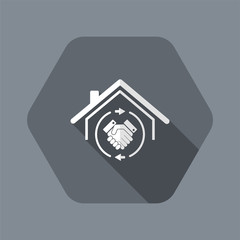House mutual agreement - real estate- Vector web icon
