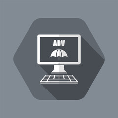 Advertising protection for computer browser - Vector flat icon