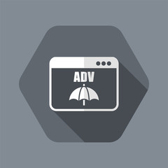 Advertising protection for computer browser - Vector flat icon
