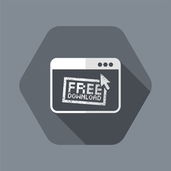 Free download grunge button - Vector flat icon