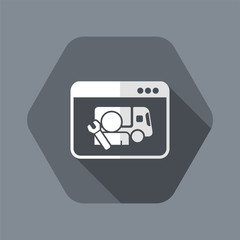 Truck assistance web service - Vector flat icon