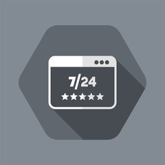 Top rating for web services 7/24 - Vector flat icon