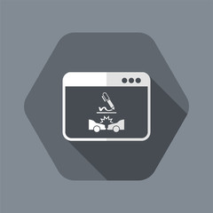 Insurance service - Car crash online document  - Vector flat icon