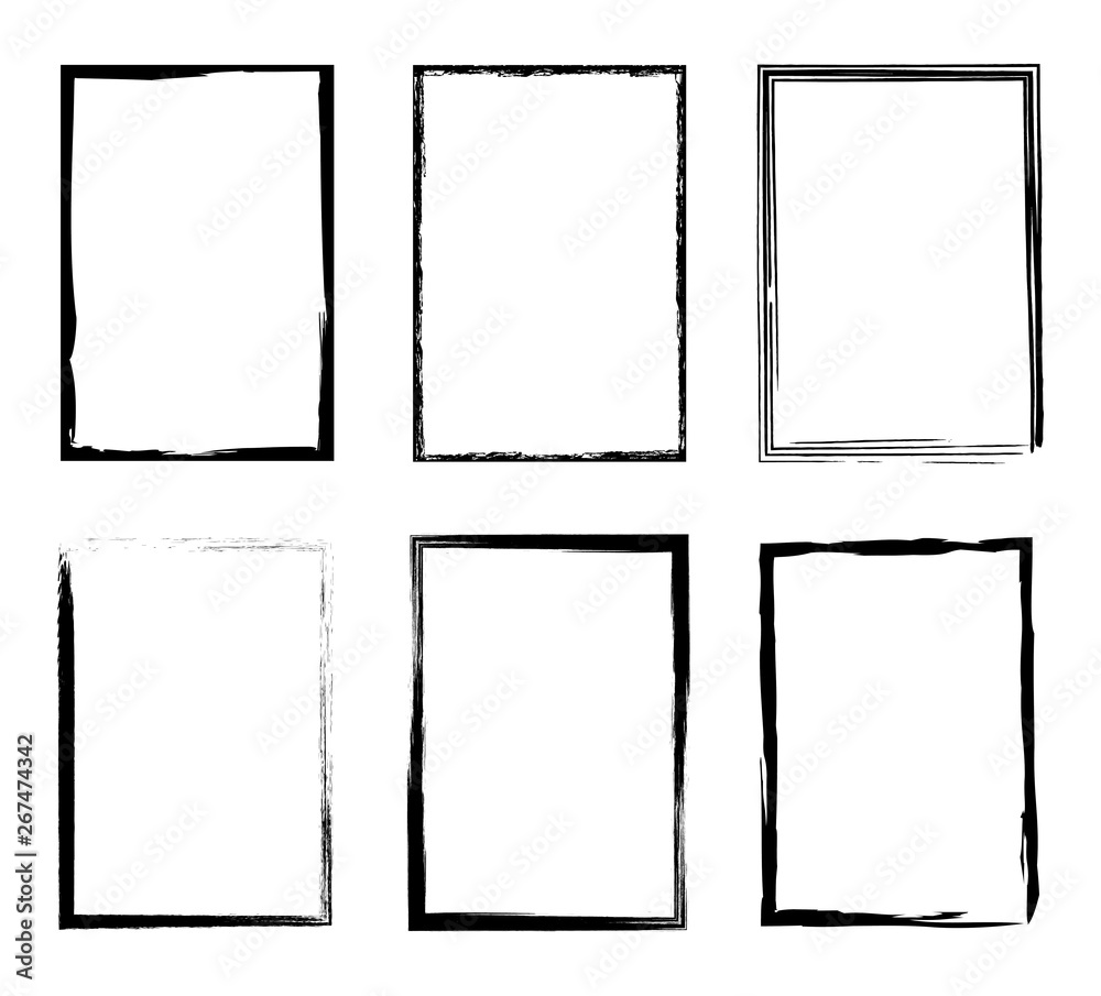 Poster Grunge frame collecton. Grounge border set. Vector