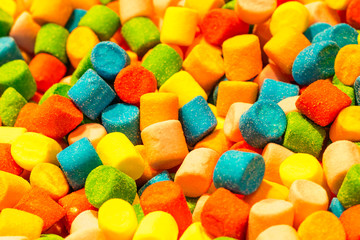 Multicolored candies close up. Background Texture