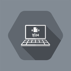 File transfer 7/24  - Vector flat icon