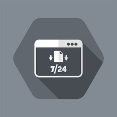 File transfer 7/24  - Vector flat icon