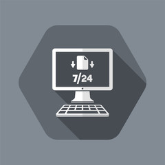 File transfer 7/24  - Vector flat icon