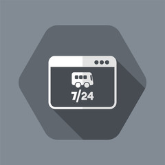 Bus ticket online - Booking service 7/24 - Vector flat icon
