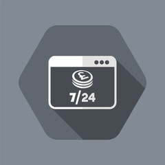 Sterling - Daily banking service 7/24 - Vector flat icon