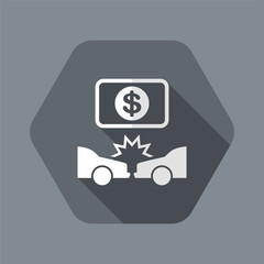 Car insurance payment - Dollars - Vector flat icon