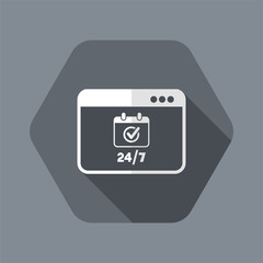 Check 24/7 computer services - Vector flat icon