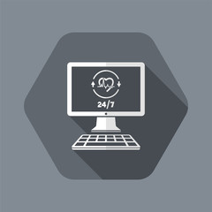 Online medical services 24/7 - Vector flat icon