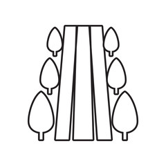 trees along the road icon. Element of Landscape for mobile concept and web apps icon. Outline, thin line icon for website design and development, app development