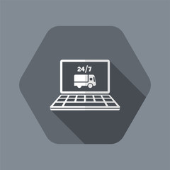 Online delivery services 24/7 - Vector flat icon