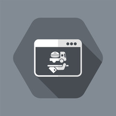 Fast food service online - Vector flat icon