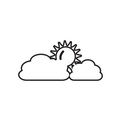 sun and clouds icon. Element of Landscape for mobile concept and web apps icon. Outline, thin line icon for website design and development, app development