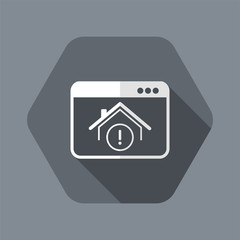 House alert web system - Vector icon of computer application