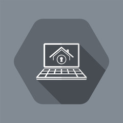 Home forbidden access - Vector icon for computer website or application