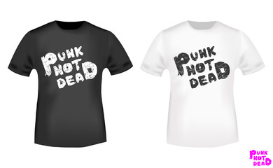 Punk not dead t-shirt print stamp. Vector illustration.