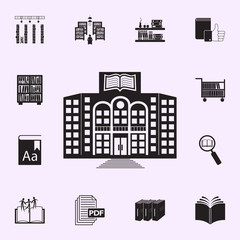 library building icon. Library icons universal set for web and mobile