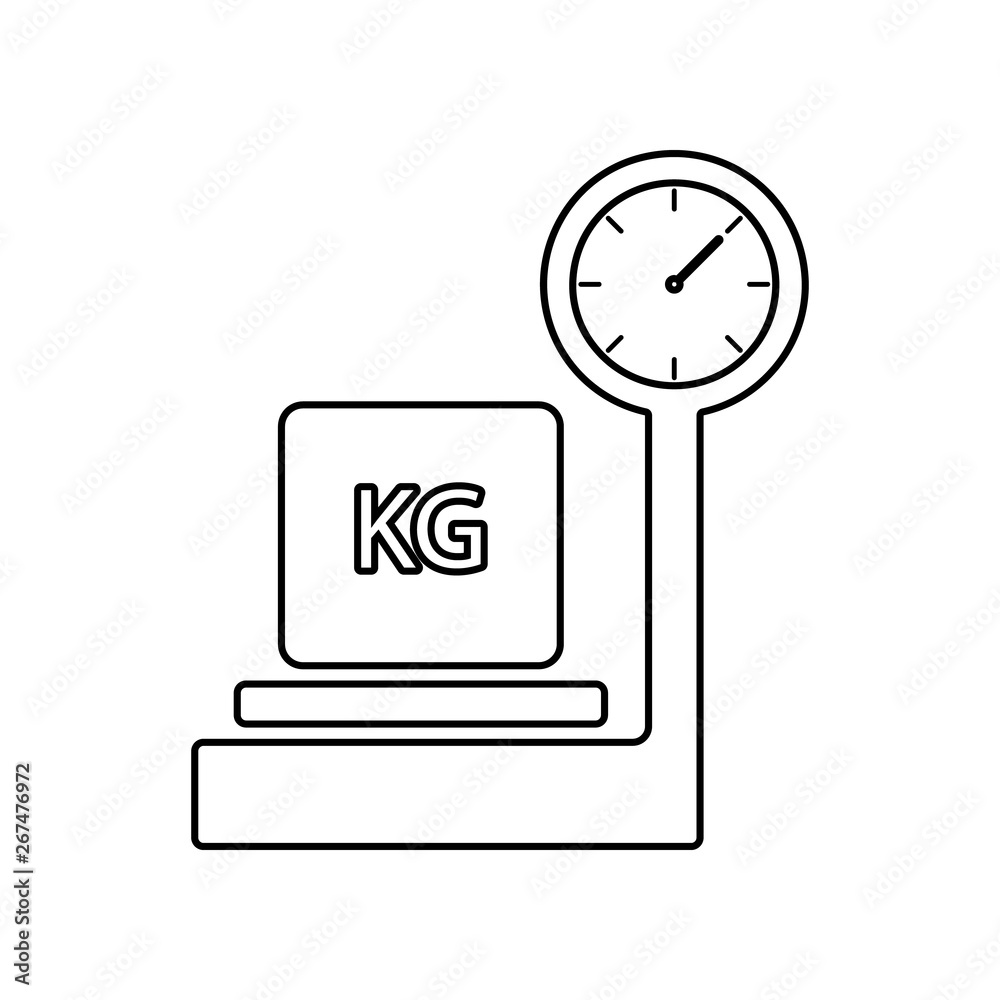 Poster packing box on scales icon. element of logistic for mobile concept and web apps icon. outline, thin 