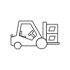loading equipment with packing box icon. Element of Logistic for mobile concept and web apps icon. Outline, thin line icon for website design and development, app development