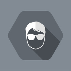 Young avatar face with sunglasses