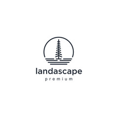 Line Art Evergreen / Pine tree Logo design inspiration